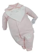Macacão Luxo Paraiso Bebe Menina + Bandana Enxoval 11801 Macacão Luxo Paraiso Bebe Menina + Bandana Enxoval 11801