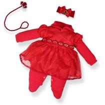 Macacão Luxo Princesa Bordado Renda Tule Pérola Menina