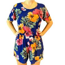 Macacão Macaquinho Moda Feminina Estampado Soltinho - Felicity Macacão Macaquinho Moda Feminina Estampado Soltinho - Felicity