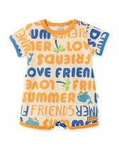 Macacão Macaquinho Roupa Infantil Laranja Pingo Lelê Curto Bebê Verão Modern Summer