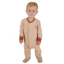 Macacão Magnético Avelã, girafa de courinho decorativa no peito - Recém nascido