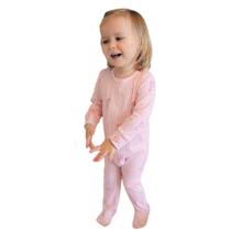 Macacão Magnético Listra Rosa com girafinhas - 18 meses (1 a 2 anos)