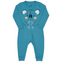 Macacão malha azul egeo coala Kiko Baby Macacão malha azul egeo coala Kiko Baby