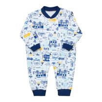 Macacão Malha Bebê Bus City Azul Marinho - Moda para Menino