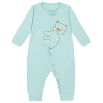 Macacão malha premium verde ursinho Kiko Baby Macacão malha premium verde ursinho Kiko Baby