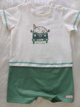 MACACAO MANGA CURTA COM ESTAMPA VAMOS A PRAIA NINI E BAMBINI Verde MACACAO MANGA CURTA COM ESTAMPA VAMOS A PRAIA NINI E BAMBINI Verde