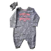 Macacão Manga Longa com Faixa em Molecotton - Up Baby Macacão Manga Longa com Faixa em Molecotton - Up Baby