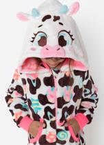 Macacão Manga Longa Soft Menina Vaca Chocolate OFF WHITE