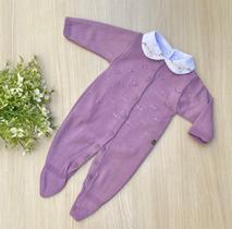 Macacão Margarida Menina Bebê Tricot Body Bordado Flores 2 Peças Macacão Margarida Menina Bebê Tricot Body Bordado Flores 2 Peças