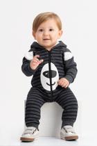 Macacão Masc P-M-G moletom mouline listrado com Silk