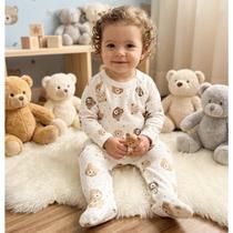 Macacão Masculino Inverno Bebê Sued Urso MINICO CorOff WhiteTamanhoRN Macacão Masculino Inverno Bebê Sued Urso MINICO CorOff WhiteTamanhoRN