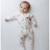 Macacão Masculino Manga Longa Bebê Urso MINI&CO Cor:Off WhiteTamanho:RN