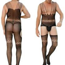 Macacão masculino sensual lingerie body sexy para homens Macacão masculino sensual lingerie body sexy para homens