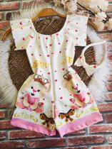 Macacão Menina Infantil Temático Realeza + Tiara