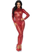 Macacão metálico cortado a laser Costume Leg Avenue GG
