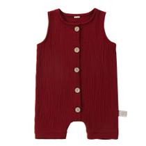 Macacão Michley Baby sem mangas de algodão de verão, 18 a 24 meses, vermelho Macacão Michley Baby sem mangas de algodão de verão, 18 a 24 meses, vermelho