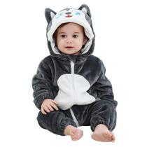 Macacão MICHLEY unissex para bebês com capuz e cosplay de animais de inverno de 6 a 12 m
