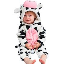 Macacão Michley unissex para bebês e meninas com capuz, vaca de inverno, 19-24M
