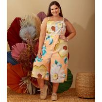 Macacão midi com faixa