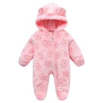 Macacão Mokitoni Newborn 0-3m com capuz e casaco de neve