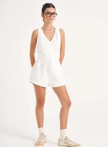 Macacao moletom comfort com decote v colcci