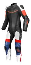 Macacão Motociclista X11 Apex Tricolor 1 Peça Pista Corrida Tamanho:GGGGCor:Branco/Azul/VermelhoGenero:Unissex