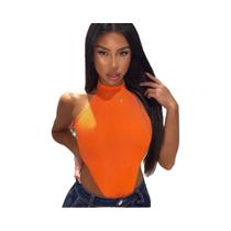 Macacão Neon Bodycon Para Mulheres, Verão, Estilo High Street, Colorido, Sem Mangas, Costas