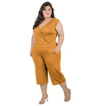 Macacão Pantacourt Canelado Catwalk Feminino