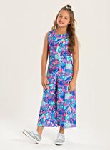 Macacão Pantacourt Verão Menina Azul Corações XOXO