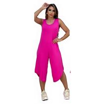 Macacão pantacur rosa verão fresquinho