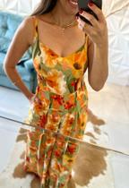 Macacão Pantalona de Alça Estampado Florido - Monami - Azul / Verde