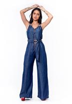 Macacão Pantalona Sem Elastano Com Detalhe de Argola Macacão Pantalona Sem Elastano Com Detalhe de Argola