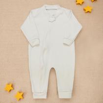 Macacão para Bebê com Zíper Conforto e Estilo - Suedine Bege