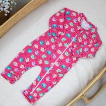 Macacão para bebê com zíper menina algodão feminino RN ao G Macacão para bebê com zíper menina algodão feminino RN ao G