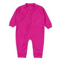 Macacão para Bebê de Zíper Longo Suedine Pink Radiante