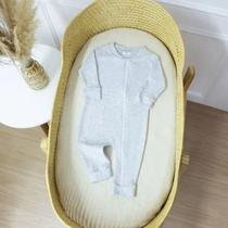 Macacão para bebê de zíper menino menina Básico cinza 100 algodão