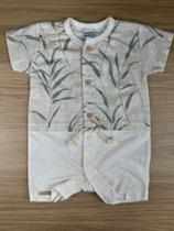 Macacão para Bebê Estampa Folhagem Natural com Botões