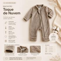 Macacão para Bebê Fleece Dardara Inverno Quentinho Unissex