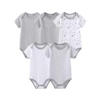 Macacão para bebês MAMIMAKA, manga curta, 3 a 6 meses, pacote com 5 unidades de algodão Macacão para bebês MAMIMAKA, manga curta, 3 a 6 meses, pacote com 5 unidades de algodão