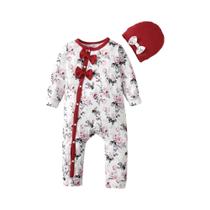Macacão Para Bebês Recém-nascidos, Manga Comprida, Body Com Flores, Roupa De Primavera Com Chapéu De