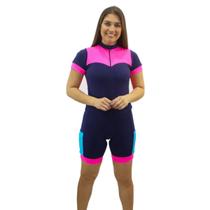 Macacão para ciclismo com forro de shorts manga curta