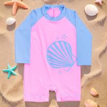 Macacão Para Praia Rosa Claro Com Proteção Uv50+ Para Bebê Macacão Para Praia Rosa Claro Com Proteção Uv50+ Para Bebê