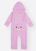 Macacão Pelo Bebê Menina Rostinho Ursa Bordado Mundo Cinti - 10518 Macacão Pelo Bebê Menina Rostinho Ursa Bordado Mundo Cinti - 10518