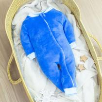 Macacão Peluciado Fleece Aconchegante e Divertido Para Bebê Azul Escuro Macacão Peluciado Fleece Aconchegante e Divertido Para Bebê Azul Escuro