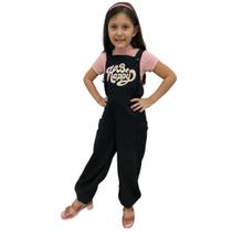 Macacão Petit Cherie Preto Com Blusa Be Happy Inverno