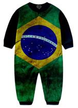 Macacão Pijama Bandeira Brasil infantil tip top