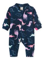 Macacão Pijama Bebê e Infantil Soft Pingo Lelê Dino Pink e Marinho