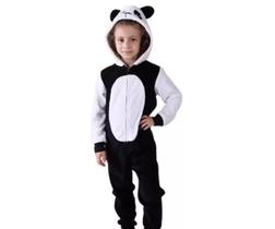 Macacão Pijama Fantasia Infantil Inverno - Panda Tam 6 anos