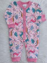 Macacão Pijama Feminino Infantil Moletom Flanelado - Elian