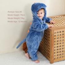 Macacão Pijama Frio Inverno Fantasia Infantil Bebê Urso Ursinho Dinossauro Verde e Azul (COD.000532) - Michley